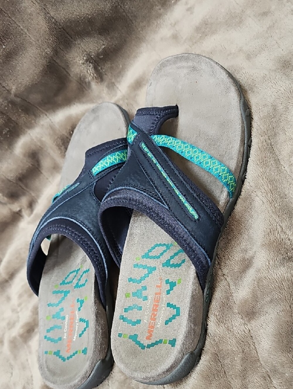 Merrell Terran Post II Navy and Teal Women's Sandal - Picture 3 of 9